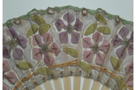 Clematis by Felix Aubert, Courseulles lace fan circa 1902