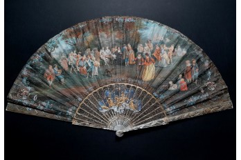 The wedding party, fan circa 1750-60