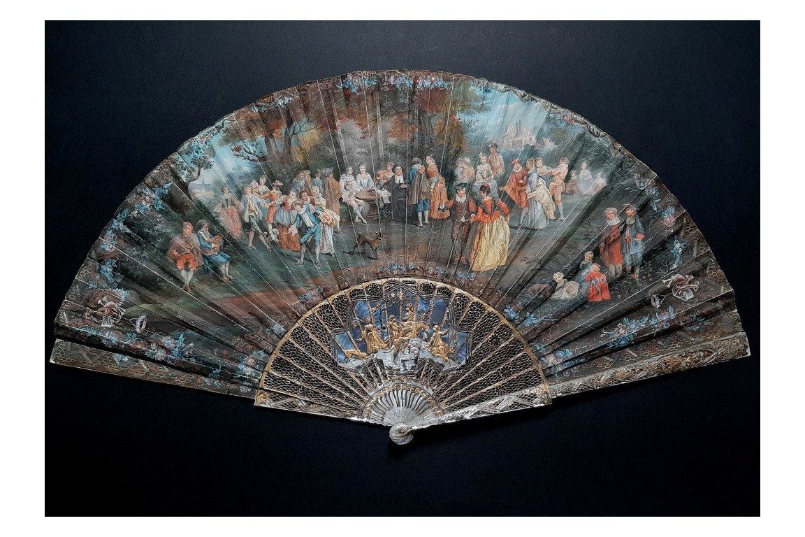 The wedding party, fan circa 1750-60