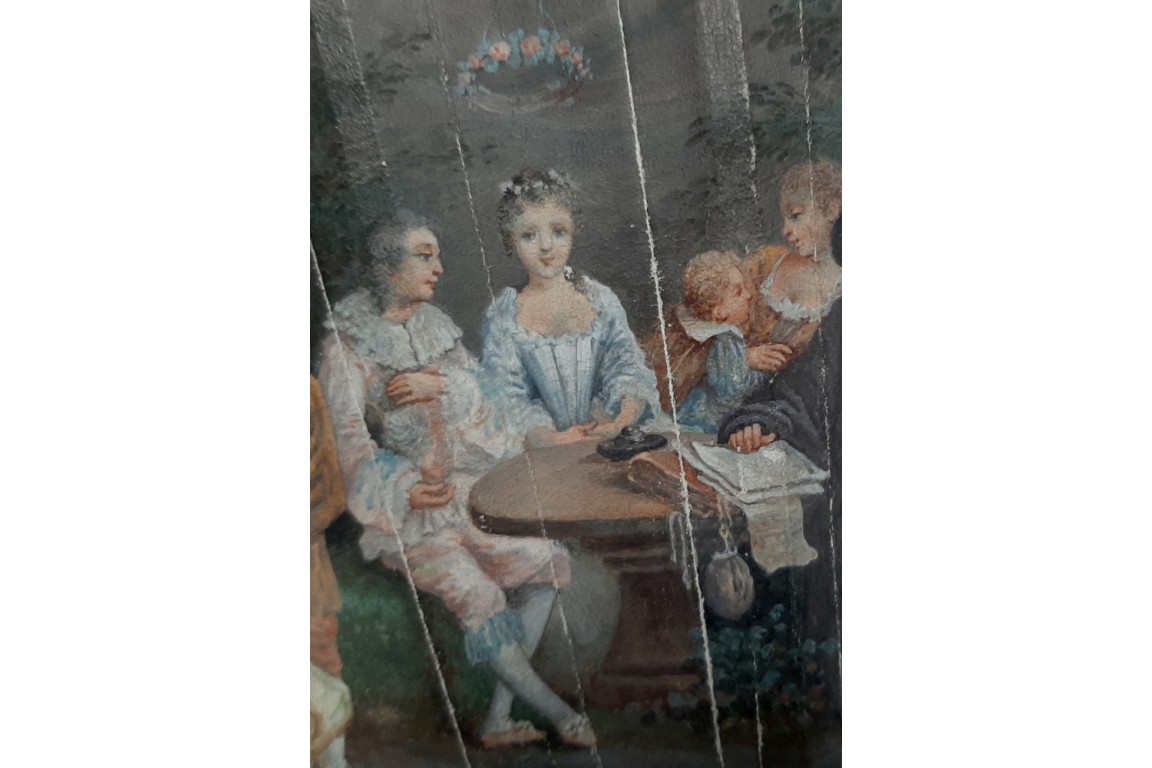 The wedding party, fan circa 1750-60