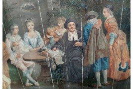 The wedding party, fan circa 1750-60