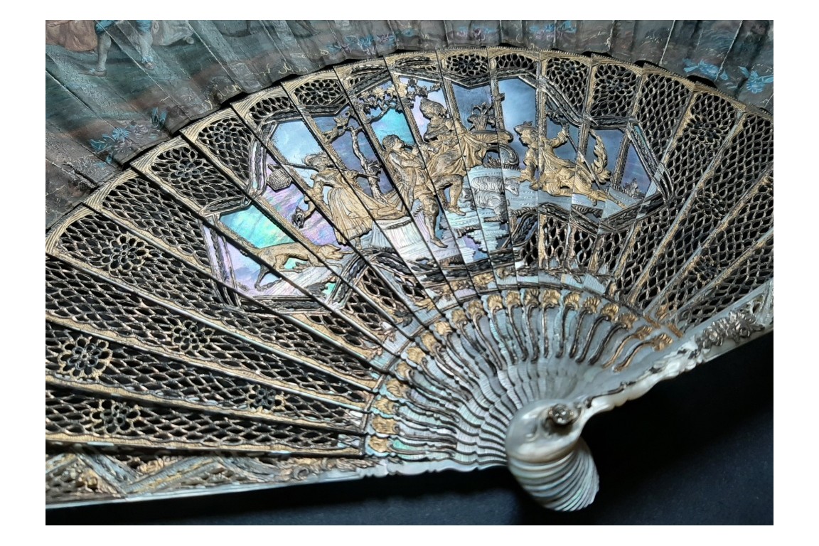 The wedding party, fan circa 1750-60