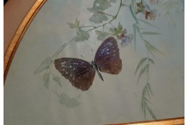 Real butterflies, fan leaf by Gardo and Poulin, circa 1895