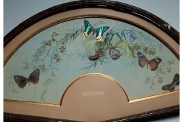 Real butterflies, fan leaf by Gardo and Poulin, circa 1895