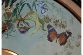 Real butterflies, fan leaf by Gardo and Poulin, circa 1895