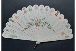 Monograms and coats of arms, late 19th century fan