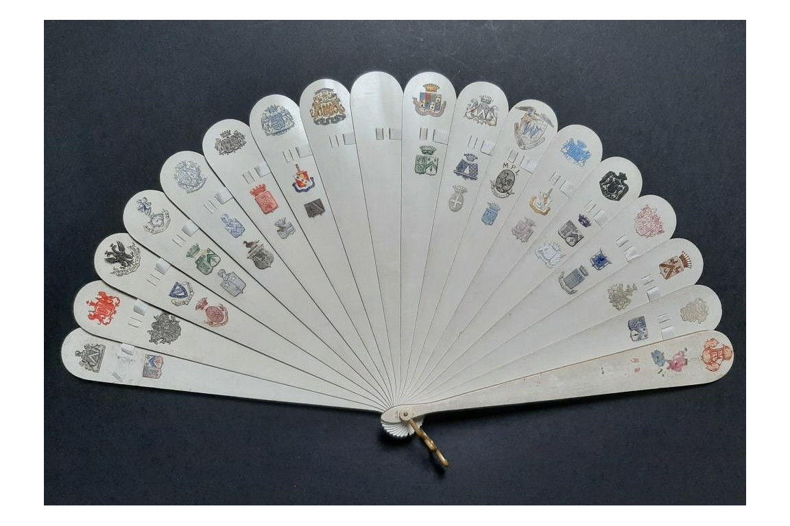 Monograms and coats of arms, late 19th century fan