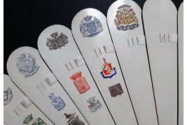 Monograms and coats of arms, late 19th century fan