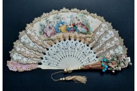 Bouquet fan, circa 1860