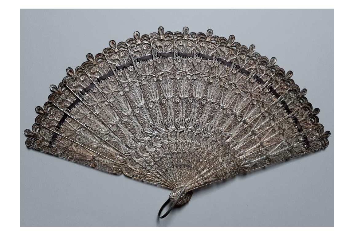 Silver, late 19th century fan