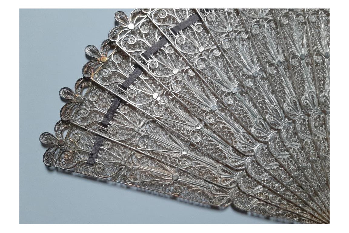 Silver, late 19th century fan