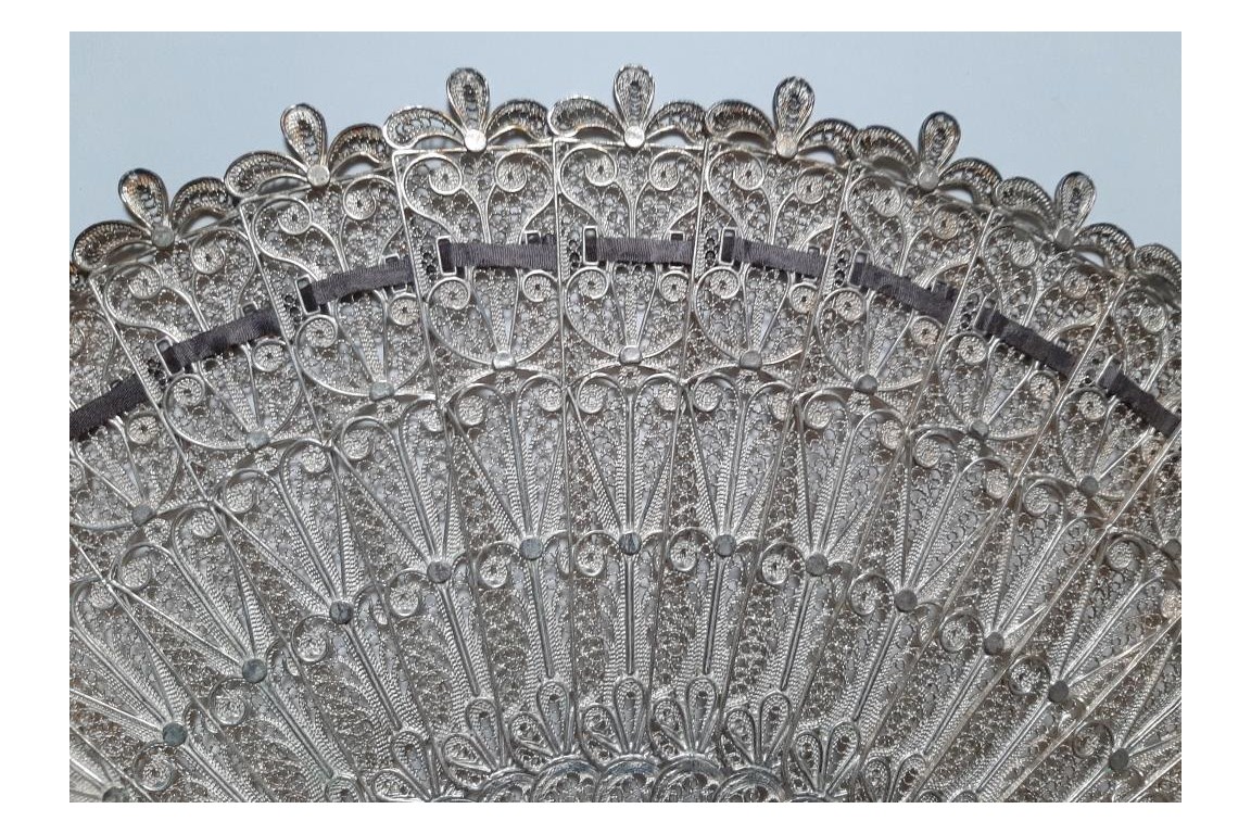 Silver, late 19th century fan