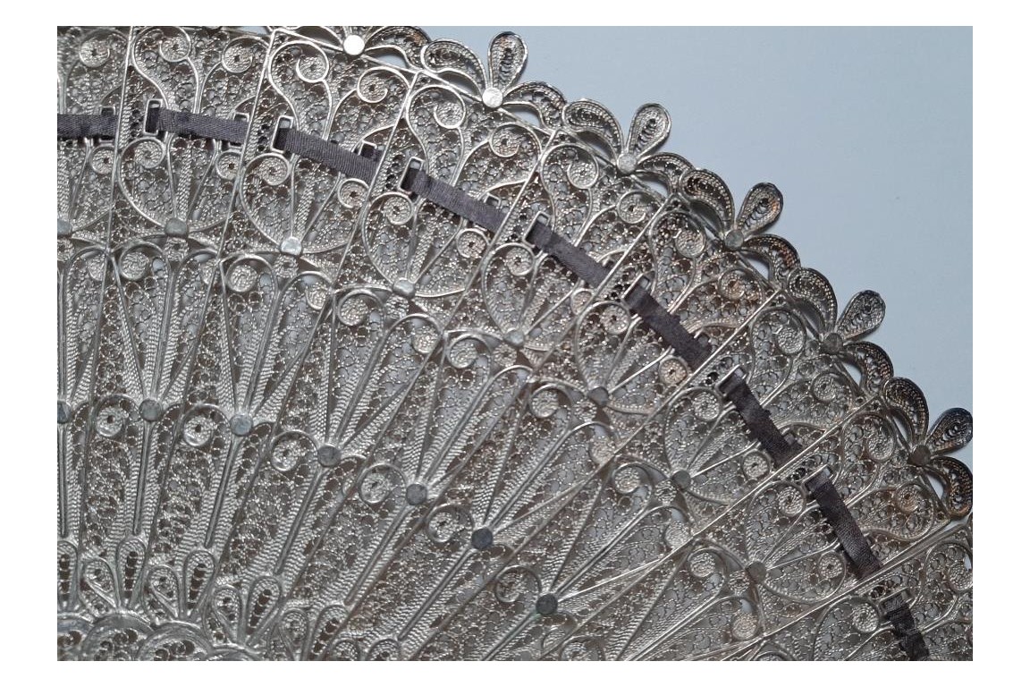 Silver, late 19th century fan