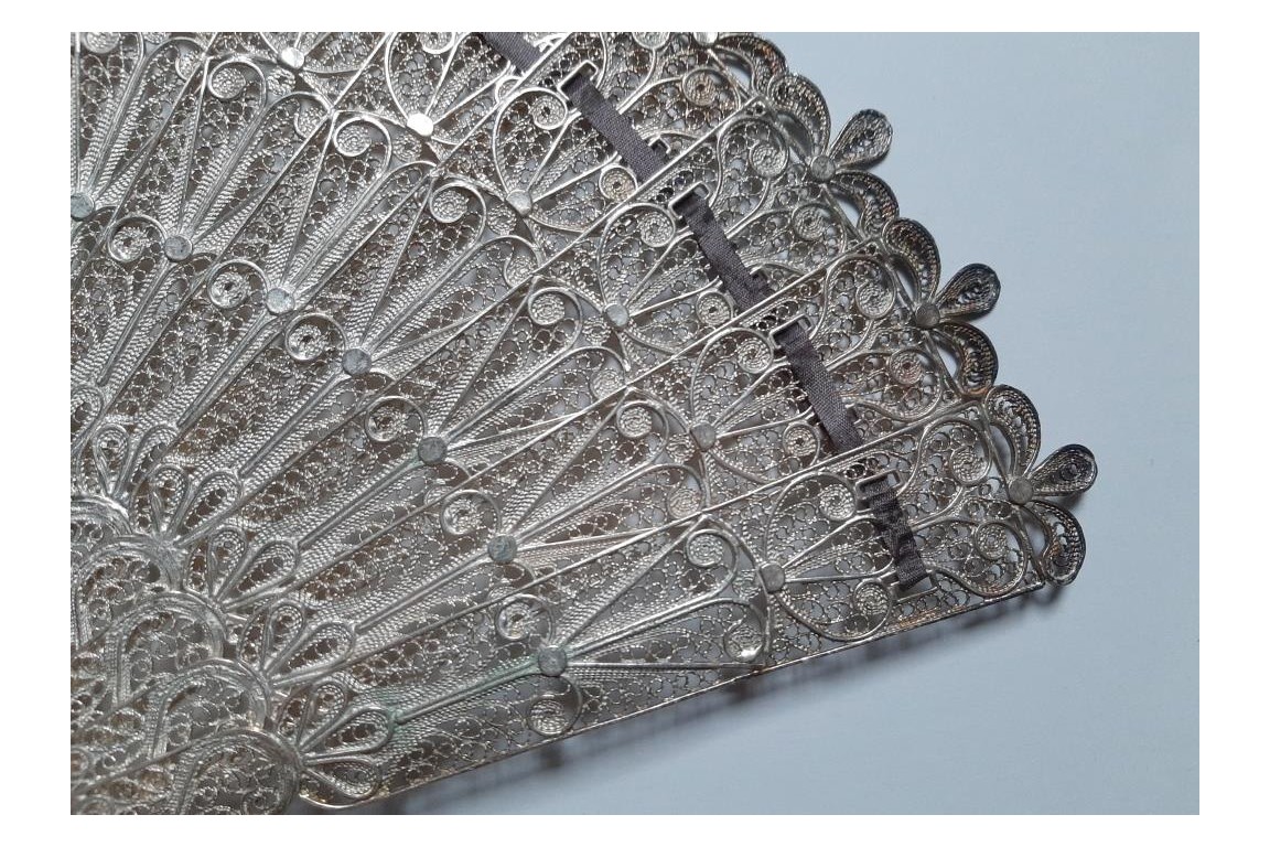 Silver, late 19th century fan