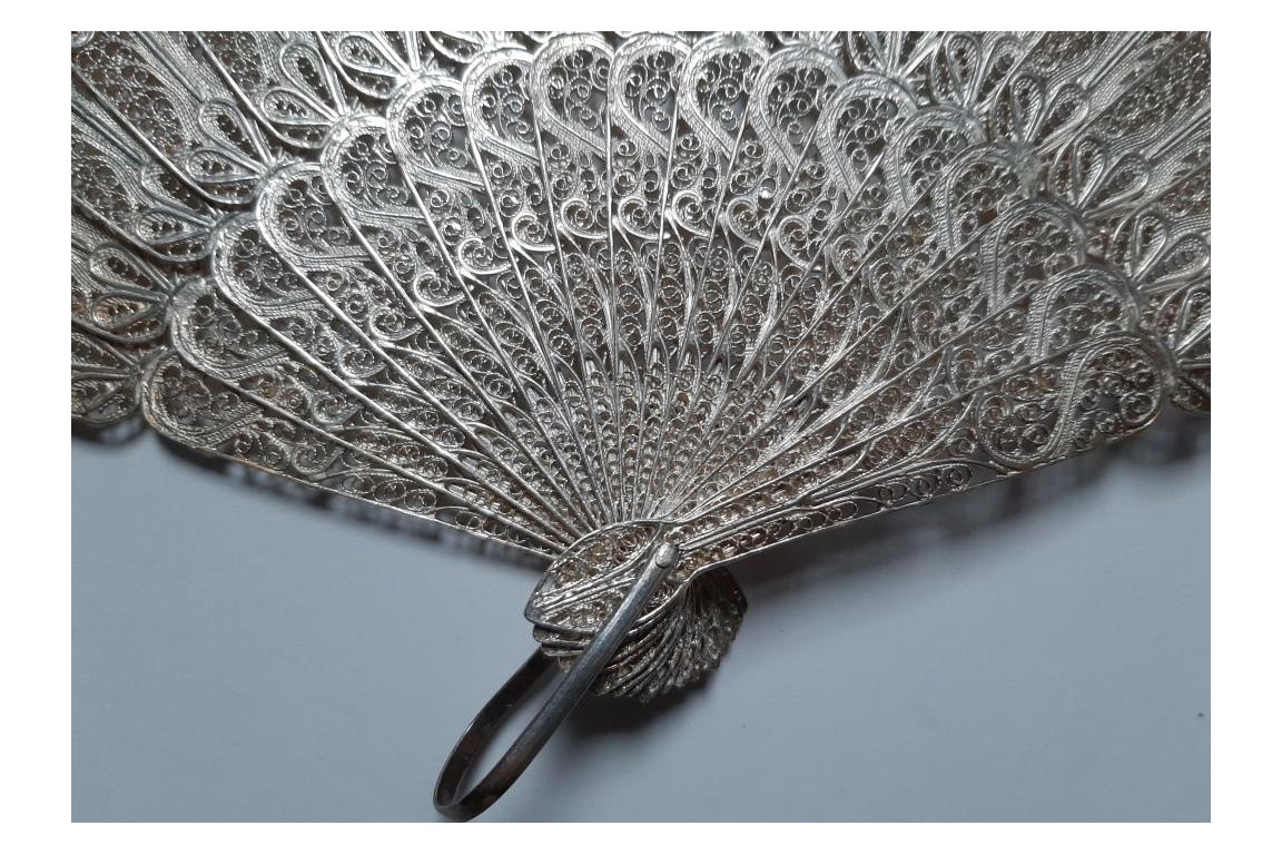 Silver, late 19th century fan