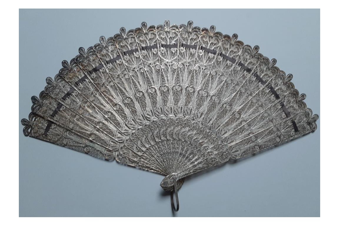 Silver, late 19th century fan