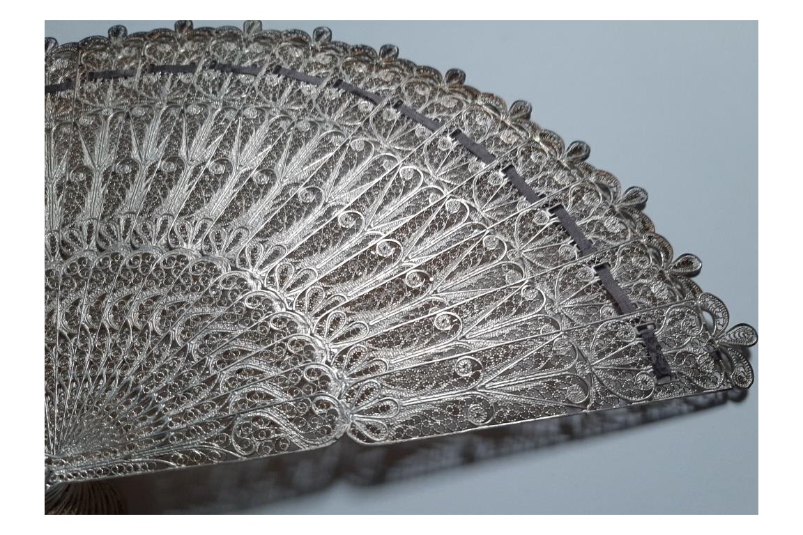 Silver, late 19th century fan