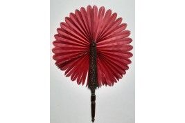 Cockade sliding fan, circa 1870