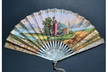 The sweet colors of romantic love, fan circa 1825-35