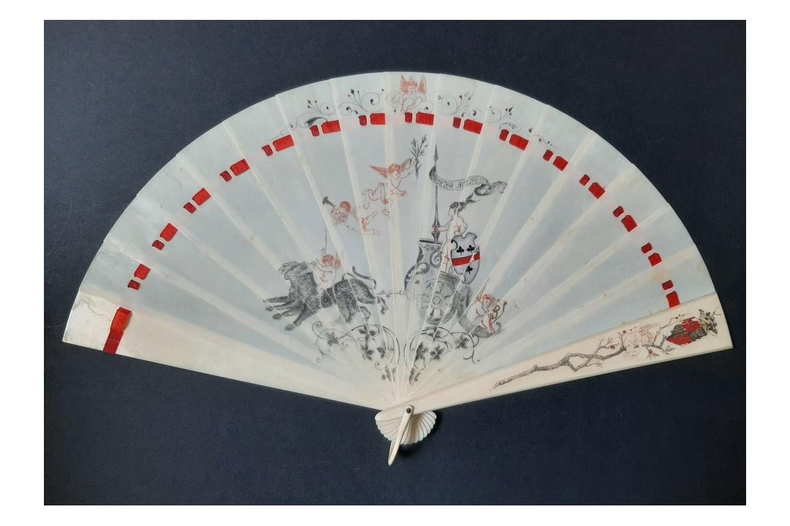 Tadere au peace loqui, fan from a Duchesse, 19th century