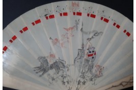 Tadere au peace loqui, fan from a Duchesse, 19th century