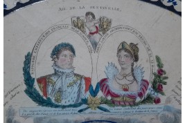 Napoléon et Marie-Louise, feuille d'éventail vers 1810