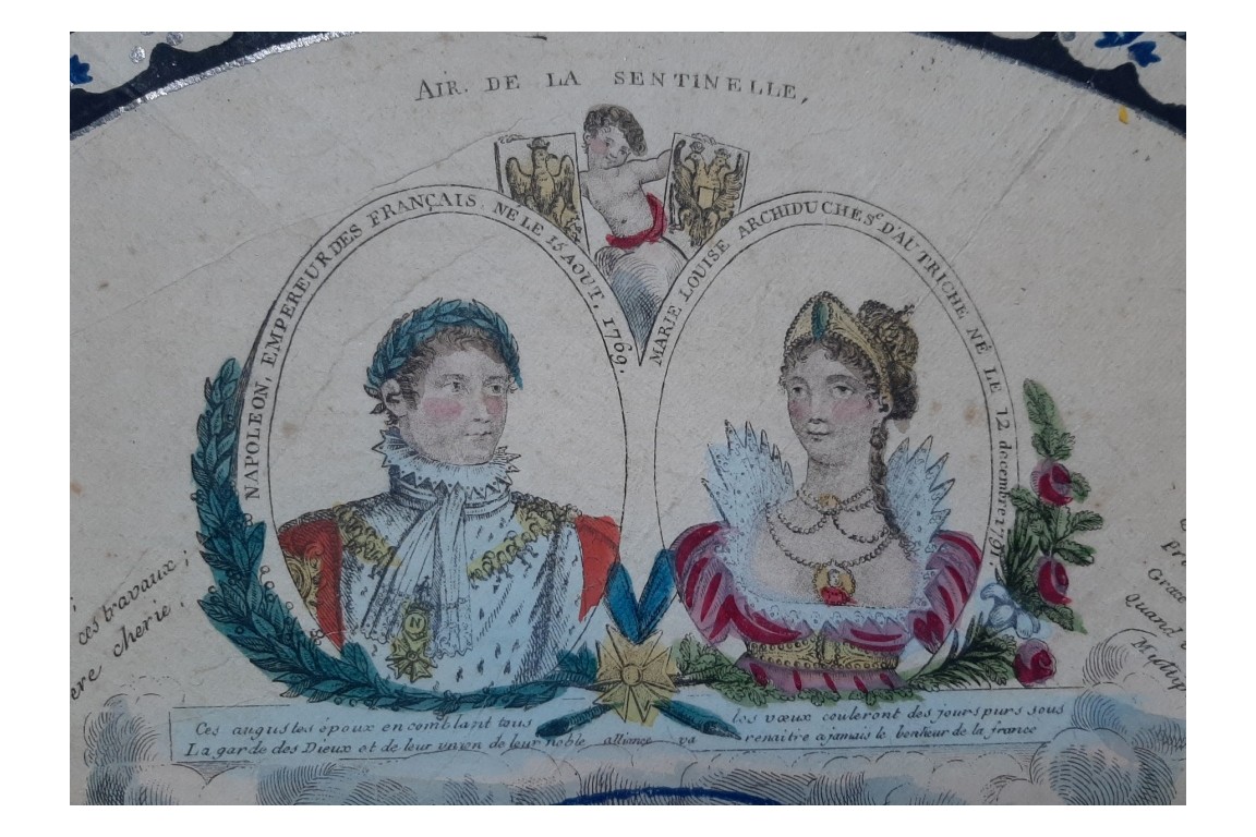 Napoléon et Marie-Louise, feuille d'éventail vers 1810