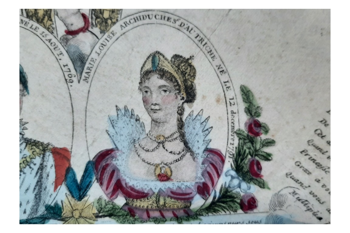 Napoléon et Marie-Louise, feuille d'éventail vers 1810