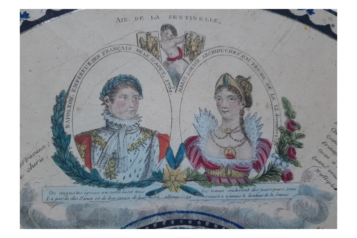 Napoléon et Marie-Louise, feuille d'éventail vers 1810