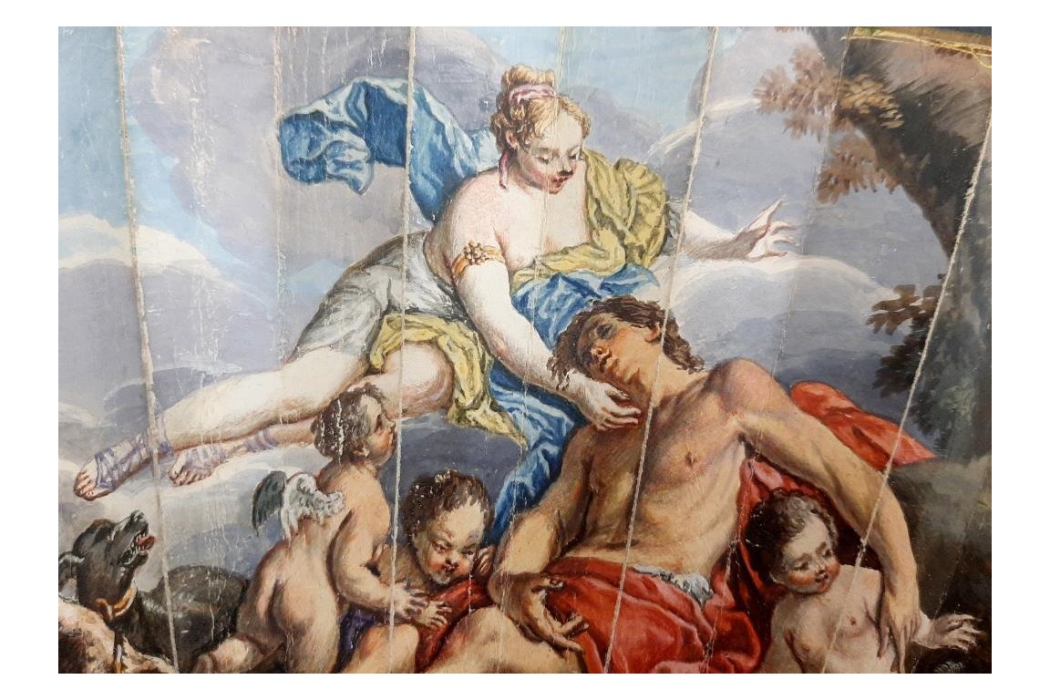 Diane et Endymion, éventail vers 1750-60