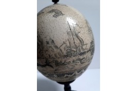 Whaling, ostrich egg, late 19th century ?