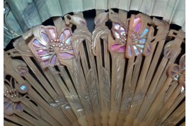 Poppies, Art Nouveau fan