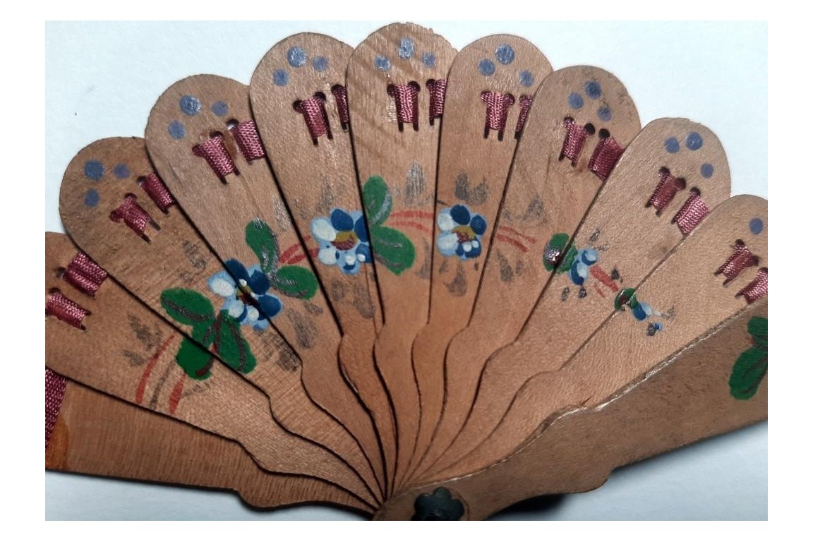 Wood, doll fan circa 1900