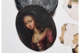 Miniature à transformation, portrait vers 1650