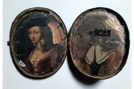 Miniature à transformation, portrait vers 1650