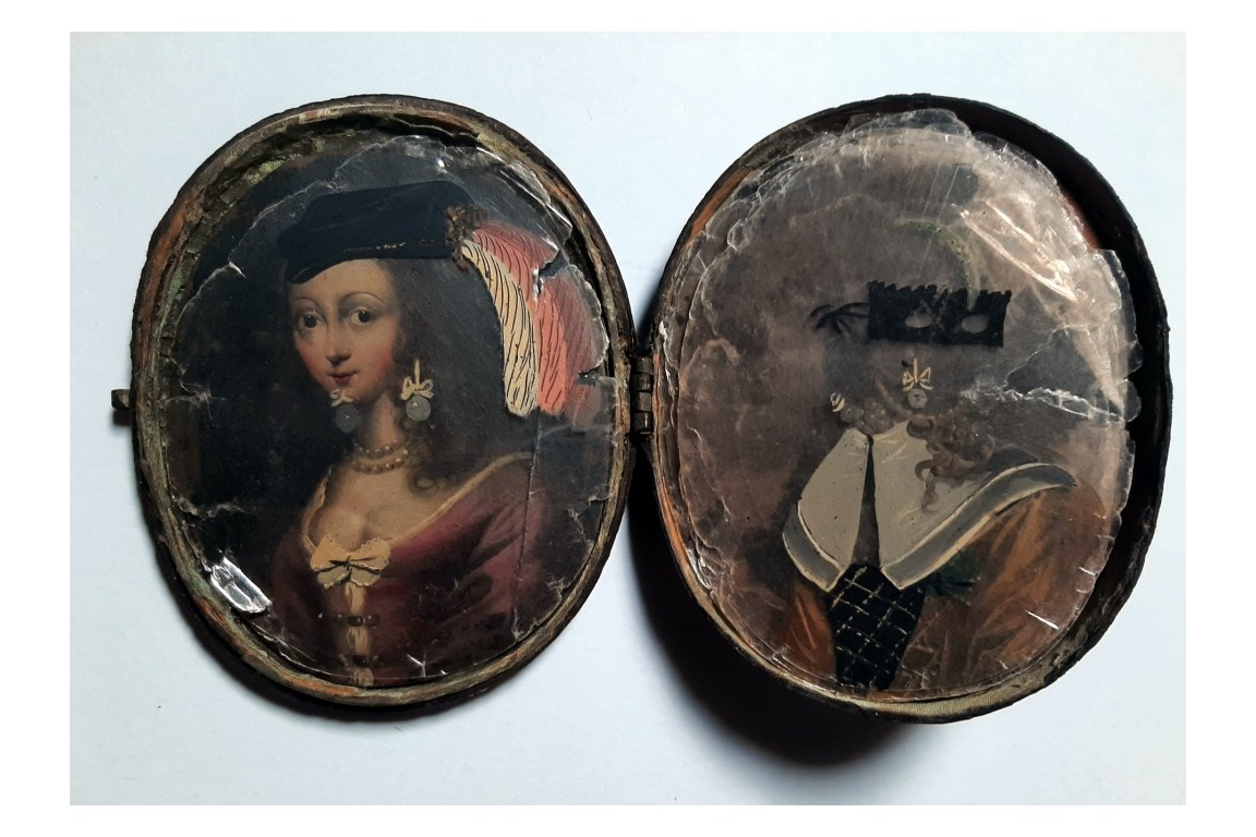 Miniature à transformation, portrait vers 1650