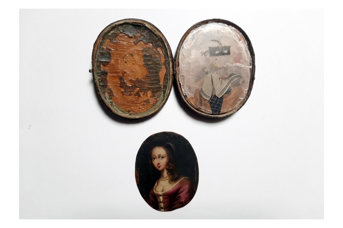 Miniature à transformation, portrait vers 1650