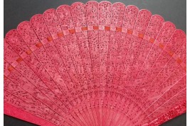 Chinese red, 19th century fan