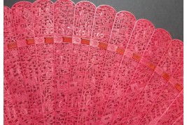 Chinese red, 19th century fan