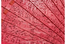 Chinese red, 19th century fan