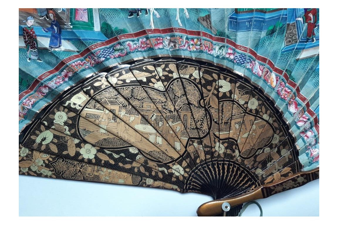 Asymmetry, Chinese fan circa 1880-90