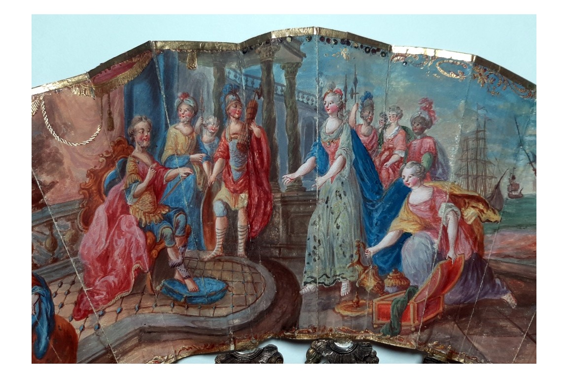 Solomon Receiving the Queen of Sheba, fan circa 1780