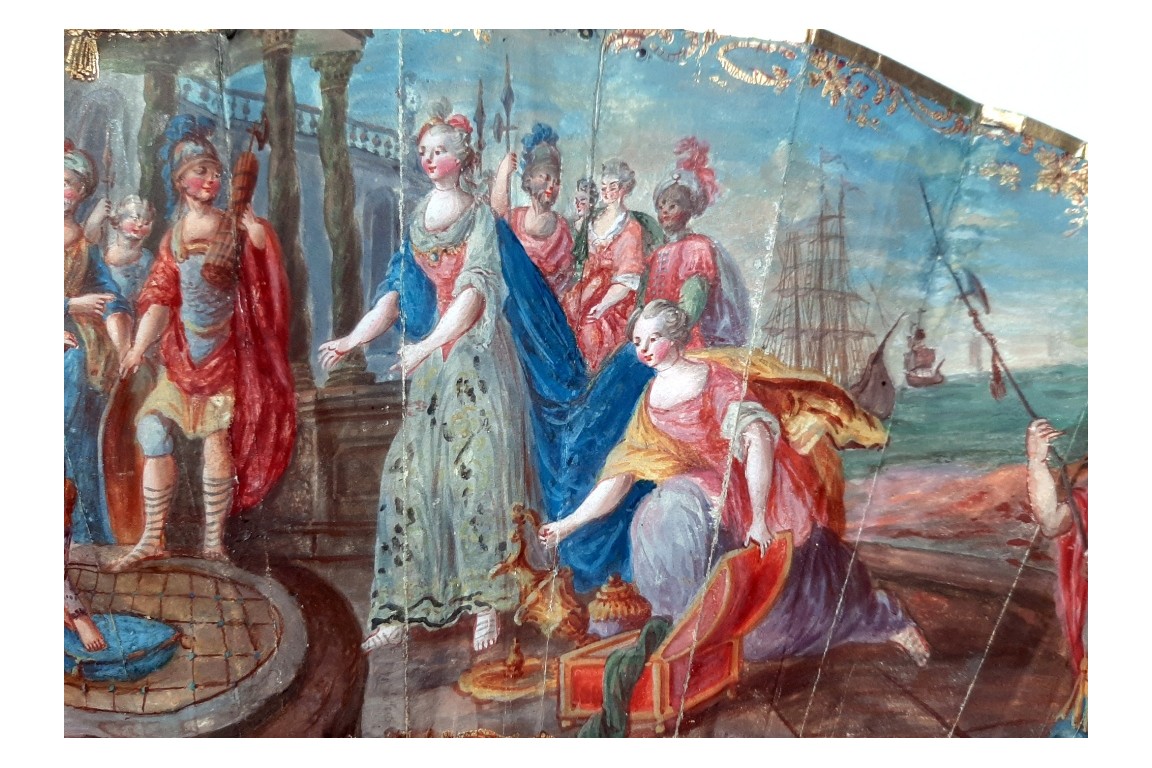 Solomon Receiving the Queen of Sheba, fan circa 1780