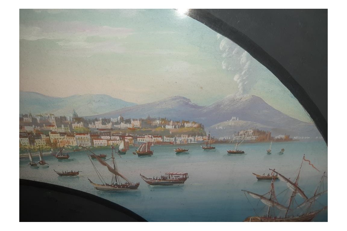 Napoli from Posillipo, 19th century fan leaf