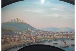 Napoli from Posillipo, 19th century fan leaf