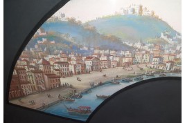 Napoli from Posillipo, 19th century fan leaf