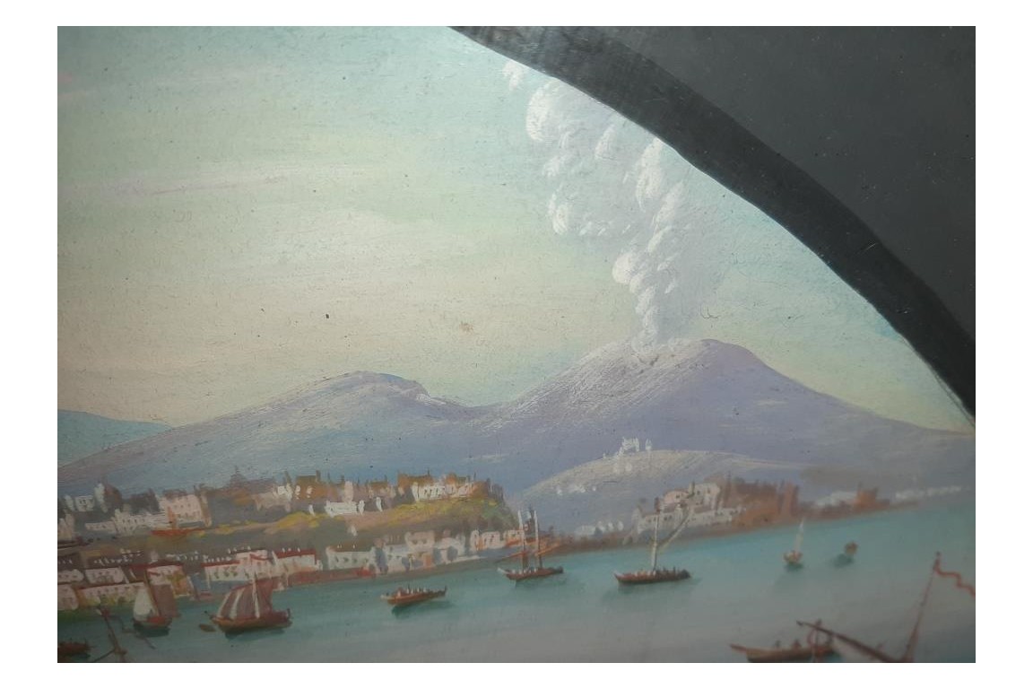 Napoli from Posillipo, 19th century fan leaf