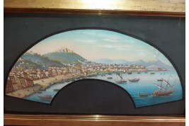 Napoli from Posillipo, 19th century fan leaf