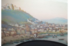 Napoli from Posillipo, 19th century fan leaf