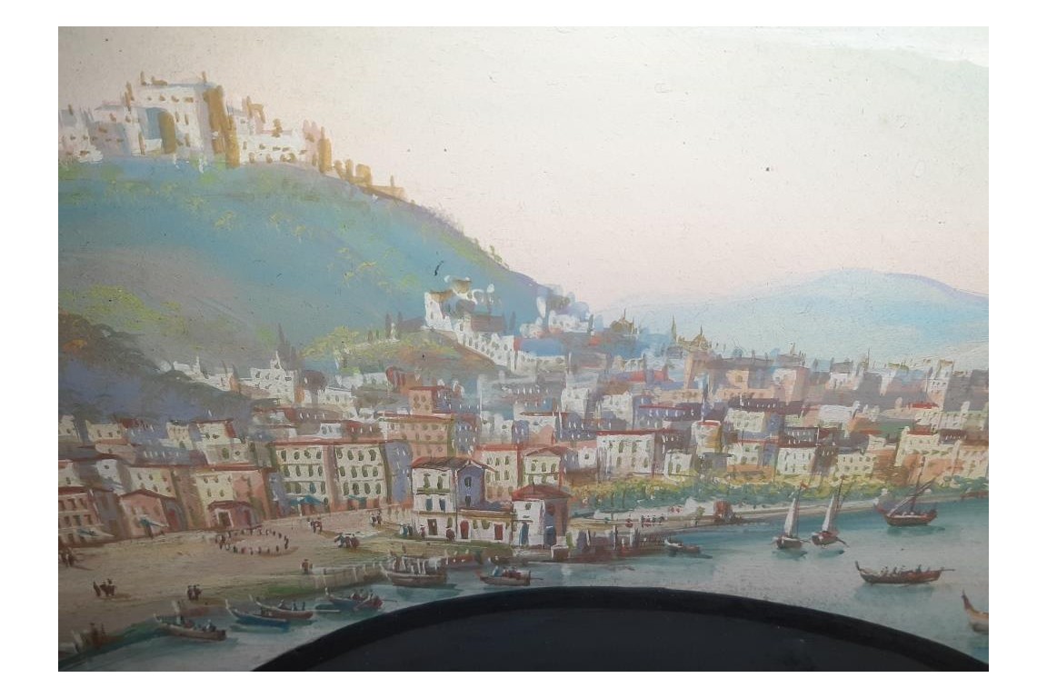 Napoli from Posillipo, 19th century fan leaf